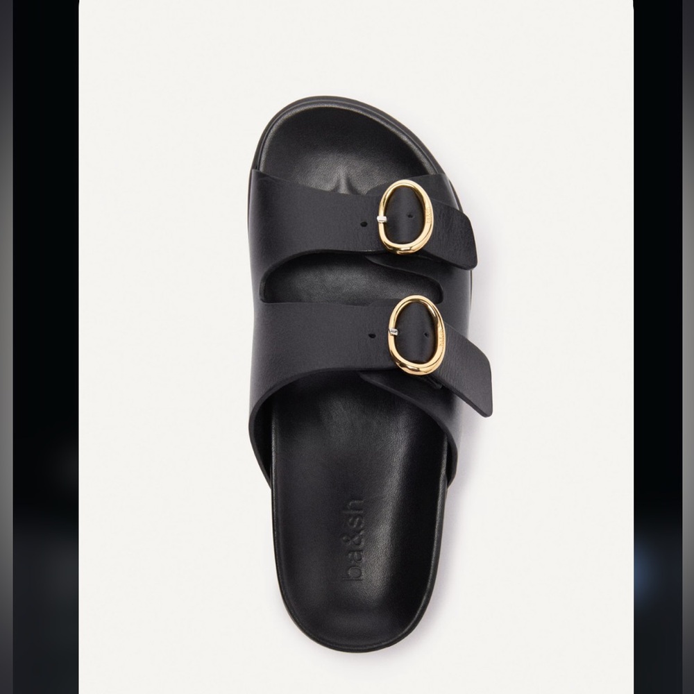 NWB Ba&sh Cayetana Leather Sandal / slides